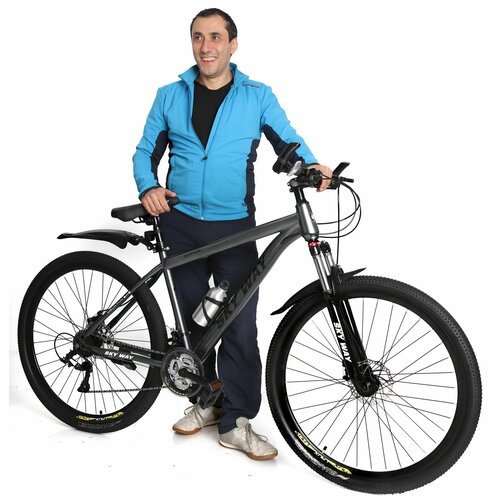 Горно-Городской велосипед SKY WAY 29 Дюймов, Серый (Антроцит) на рост 165-190 см.