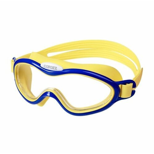 Очки-полумаска для плавания детские от 3-х лет COPOZZ YJ-39103 синие/желтые