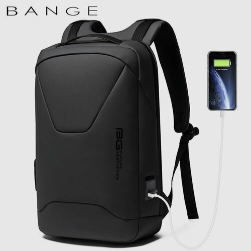 Рюкзак мужской городской Bange BG22188 Черный с USB портом и отделением для ноутбука 15.6 дюймов