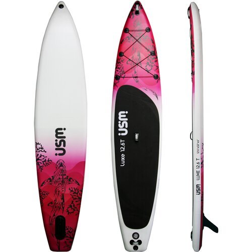 SUP-доска LUXE USM 12,6 Touring Shark Magenta/ 384х80х15 см/ 12.6 ft х32х6 дюймов/для серфинга Sup board