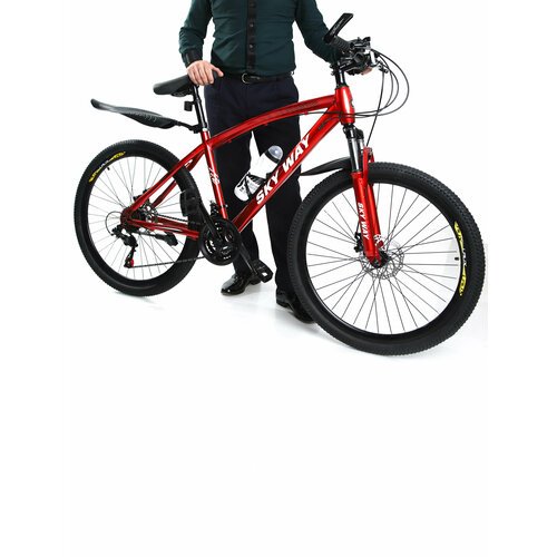 Горно-Городской велосипед SKY WAY, взрослый 26' колеса, рама 17 дюймов, Красный