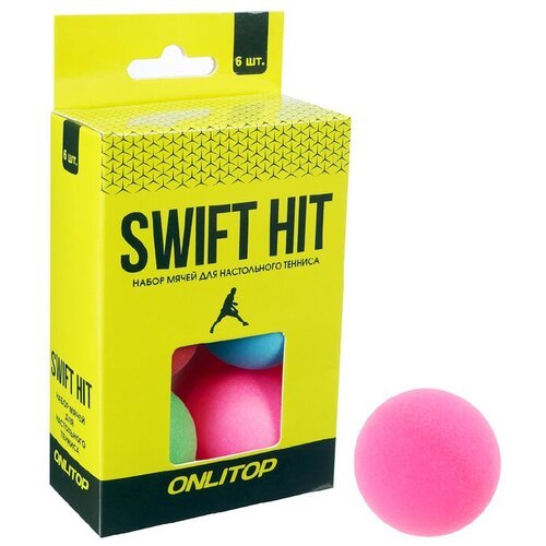 Мяч для настольного тенниса 40 мм, набор 6 шт, цвета микс