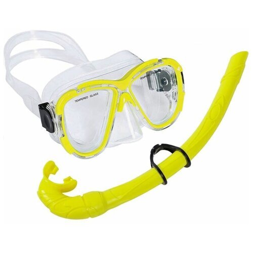 Набор для плавания взрослый E39231 маска, трубка (ПВХ) (желтый)