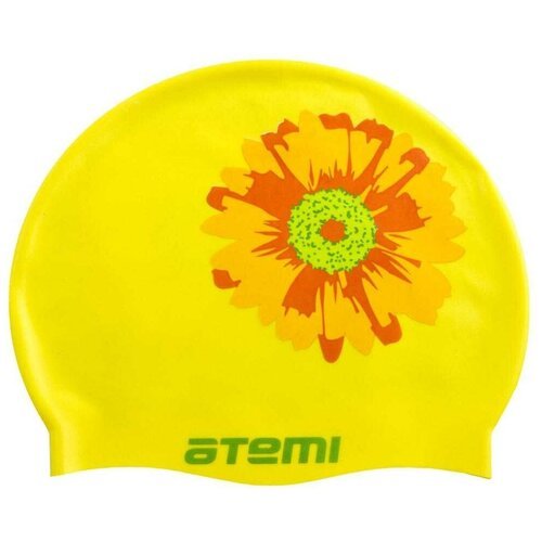 Шапочка для плавания ATEMI , силикон, жёлтая (цветок), PSC415