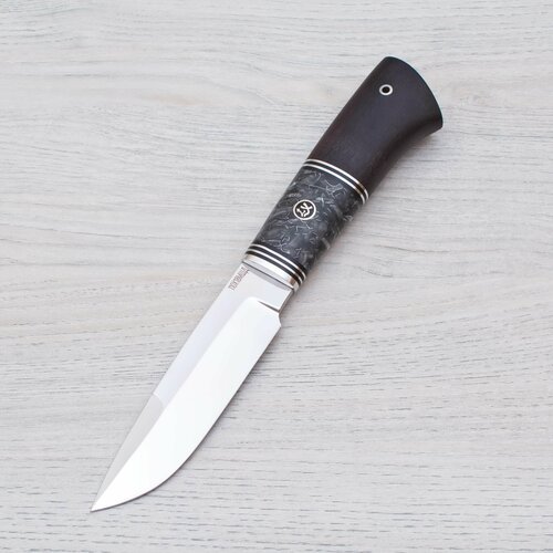 Нож туристический Турист 110Х18М-ШД Полированный Дюраль Черный граб Акрил темный Ножи Lemax (Лемакс)