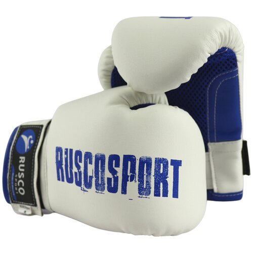 Перчатки боксерские RuscoSport бело-синий 8 oz (унций)