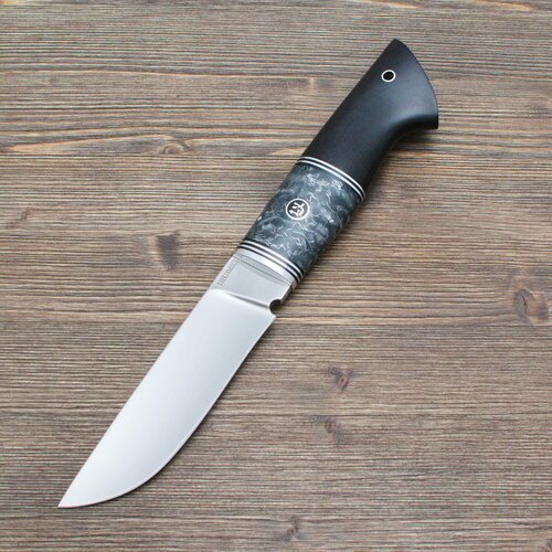 Нож туристический Сталкер 110Х18М-ШД Полированный Дюраль Черный граб Акрил темный Ножи Lemax (Лемакс)
