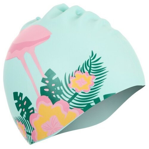 ONLITOP Шапочка для плавания детская «Фламинго на цветке», силиконовая, обхват 46-52 см