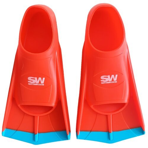 Силиконовые короткие ласты для плавания / бассейна SwimRoom 'Short Fins', Размер 42-44, Цвет черный с красным