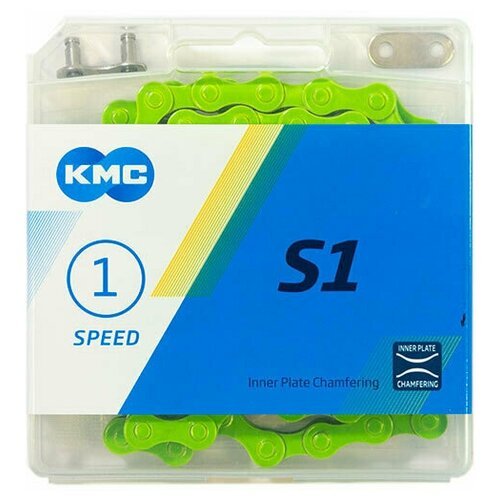 Цепь KMC S1, 1-скоростная, 112 звеньев, 1/2'x1/8' зелёная