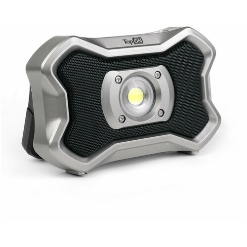 Аккумуляторный фонарь TopON TOP-MX2BT LED 20 Вт 2000 лм 7.4 В 4.0 Ач 29.6 Втч Bluetooth колонка Серый