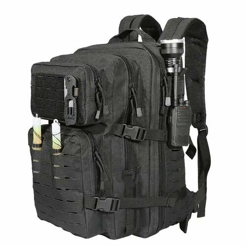 Рюкзак тактический рейдовый Yakeda Laser cut Assault Backpack Black/ранец городской походный для охоты и рыбалки 45 литров