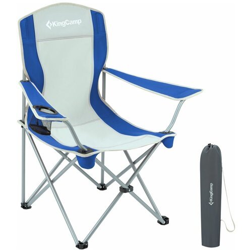 Складное туристическое кресло King Camp Arms Chair 3818 (84×50×96, cталь), сине-серый