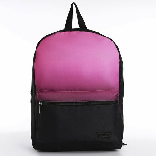 Рюкзак текстильный с розовым градиентом, 38х29х11 см, цвет черный