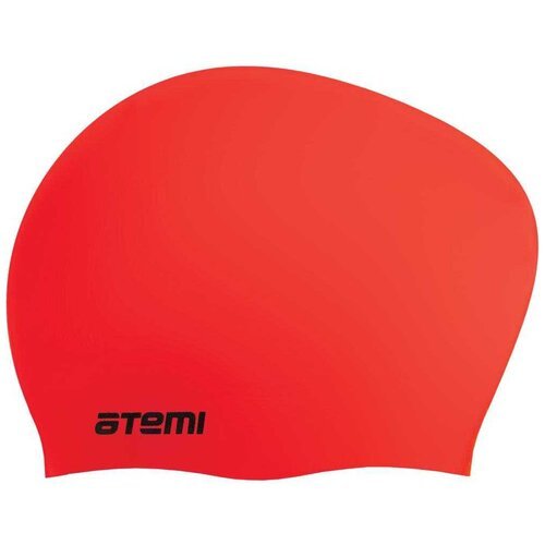 Шапочка для плавания ATEMI, силикон, д/длин.волос, красн, LC-03