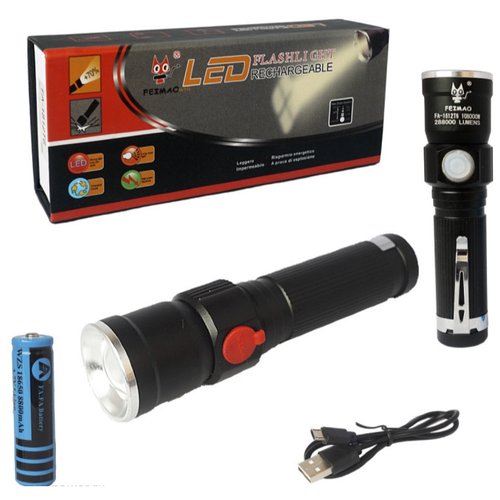 Тактический аккумуляторный фонарик FA-1812T6 USB 10800W 288000 lumens