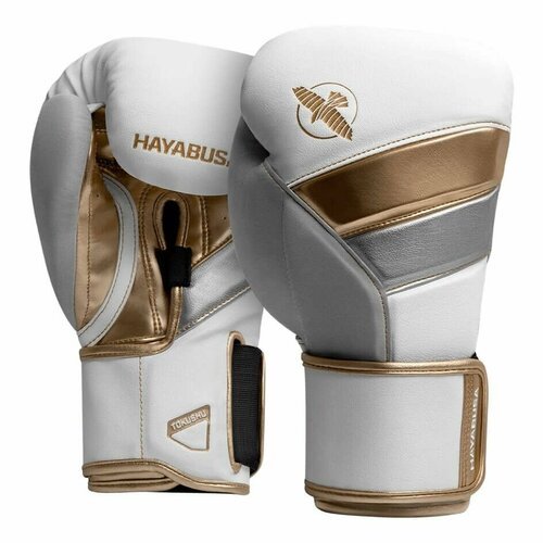Перчатки боксерские HAYABUSA T3 Boxing Gloves, 14 унций, бело-золотые