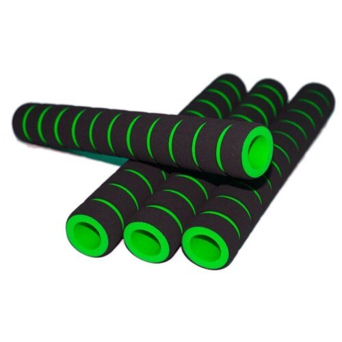 Неопреновые мягкие накладки грипсы GCsport зеленые, длина 21,5см - 4шт ТИП-1 (для велоруля, турника, инвентаря)