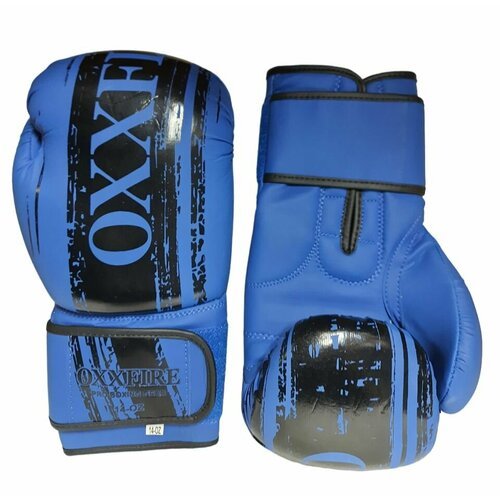 Спортивные боксерские перчатки 'OXXFIRE Muay Thai PRO, PVC' - 14oz / кожзам / синие