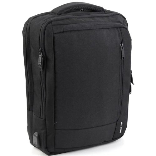 Рюкзак объемом 20 л с USB-портом 3 в 1 ручная кладь, черный, прочный, вместительный