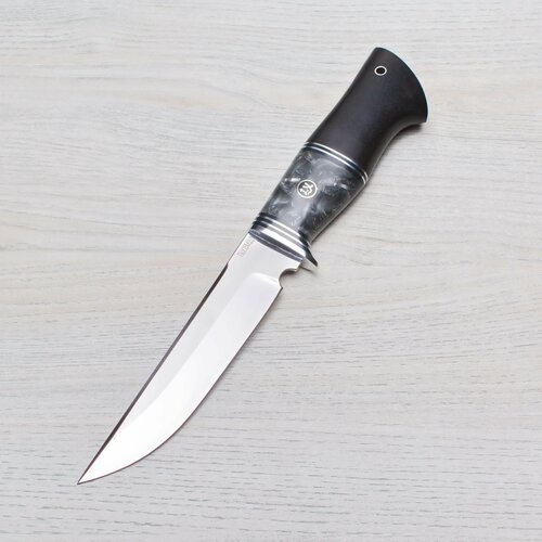 Нож туристический Белка Универсальный 110Х18М-ШД Полированный Дюраль Черный граб Акрил темный Ножи Lemax (Лемакс)