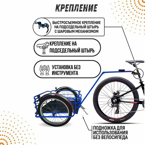 Прицеп для велосипеда Кузовок 2.0 синий
