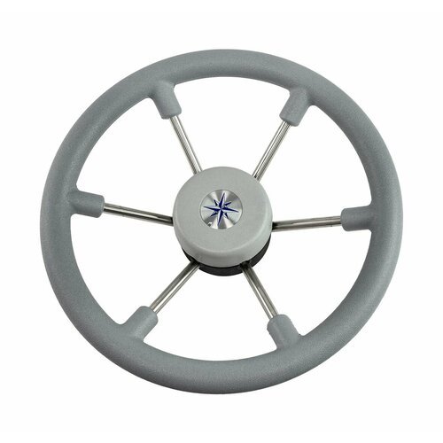 Рулевое колесо LEADER TANEGUM серый обод серебряные спицы д. 330 мм