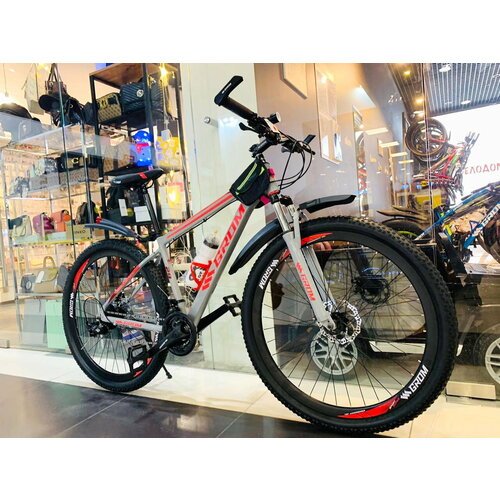 Горный велосипед GROM, городской, 27.5 дюймов / взрослый, мужской и женский для прогулки / скоростной, спортивный велик серый/оранжевый