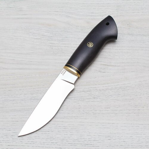 Нож туристический Тундра (охотничий) 95Х18 (кованая сталь) Полированный Латунь Черный граб Ножи Lemax (Лемакс)