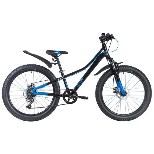 Подростковый велосипед Novatrack Dozer 24 Disc, год 2021, ростовка 12, цвет Синий