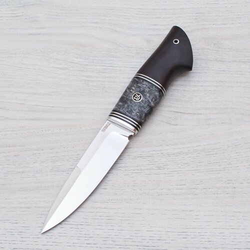 Нож туристический Игла 110Х18М-ШД Полированный Дюраль Черный граб Акрил темный Ножи Lemax (Лемакс)
