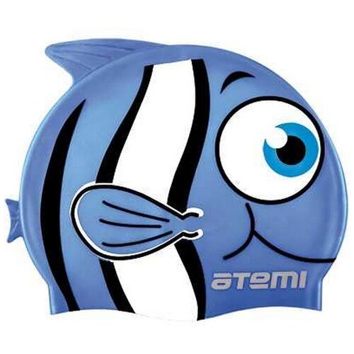 Шапочка для плавания атеми, силикон Atemi (дет.), рыбка+, голубая, Fc105