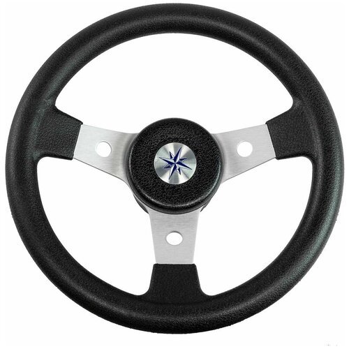 Рулевое колесо DELFINO обод черный, спицы серебряные д. 310 мм VN70103-01