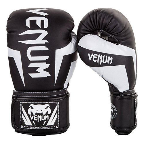 Боксерские перчатки Venum Elite Black/White (10 унций)