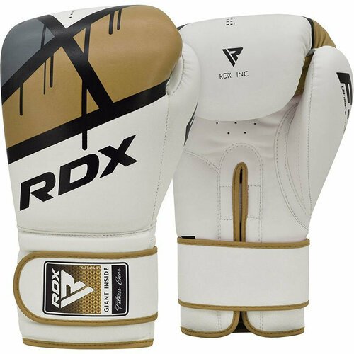 Боксерские перчатки RDX F7 8oz белый/золотой