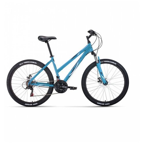 Женский горный велосипед с колесами 26' Forward Iris 26 2.0 D 2022 год рама 17' бирюзовый/белый 18 скоростей