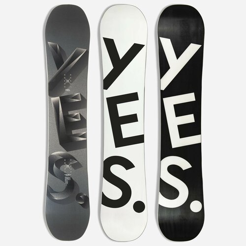 Сноуборд YES Basic, 155 см, 2023-2024, белый/серый/черный