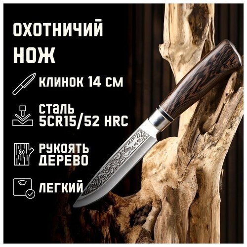 Нож охотничий 'Лес' в чехле, 27 см, рукоять микс