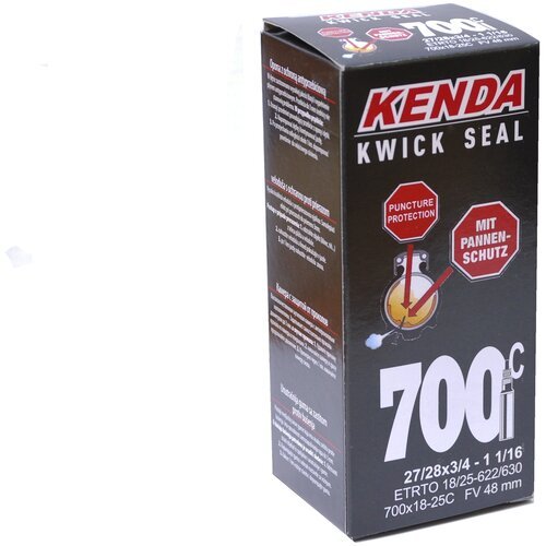 Камера антипрокольная с герметиком 28' спорт (Presta) 48мм, узкая (700х18/25С). KENDA