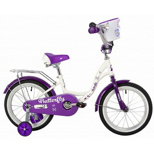 Велосипед Novatrack Butterfly 16' белый-фиолетовый 167BUTTERFLY. WVL23