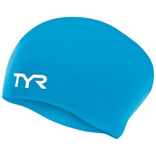 Шапочка силиконовая TYR Long Hair Wrinkle-Free Silicone Cap, цвет 420 (Blue)