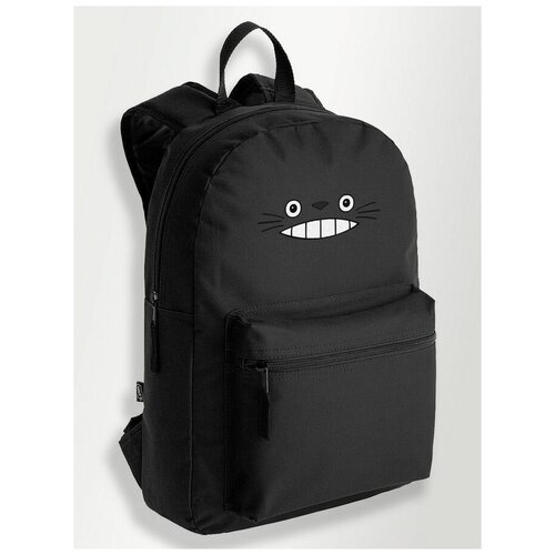 Черный школьный рюкзак с DTF печатью Аниме My Neighbor Totoro ( Мой сосед тоторо) - 1041