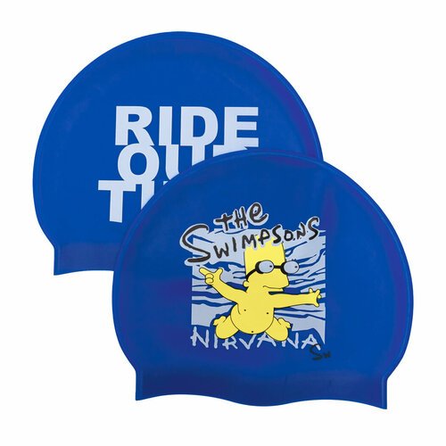 Силиконовая шапочка для плавания SwimRoom 'Swimpson', цвет синий