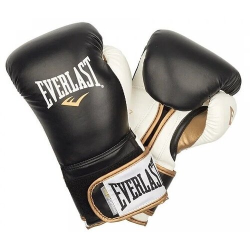 Перчатки тренировочные Everlast Powerlock 18oz черный/белый /зеленый