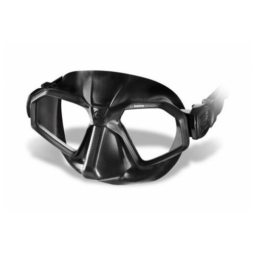 Маска Sporasub Piranha двухстекольная, черный силикон, черная рамка, прозрачное стекло