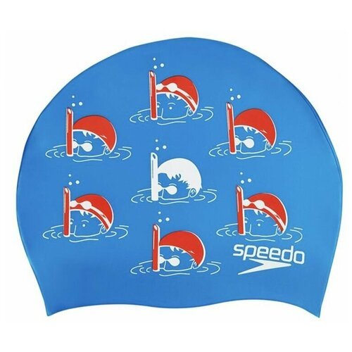 Шапочка для плавания силиконовая детская Speedo Junior Slogan Cap Blue