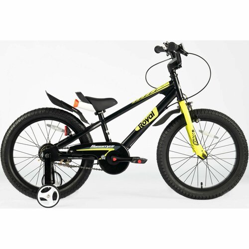 Велосипед детский Royal Baby EZ Freestyle 18 черный для детей от 4 до 6 лет стальной с защитой цепи, звонком, крыльями, 1 скорость, ободной и барабанный тормоза розовый на рост 115-150 см