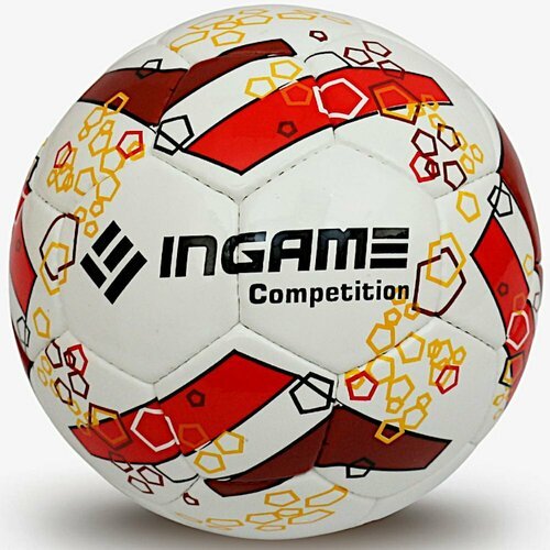 Мяч футбольный INGAME COMPETITION IFB-102 (белый-красный)