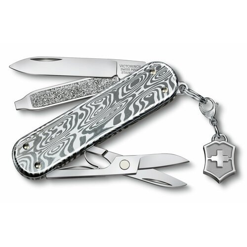 Нож перочинный Victorinox Classic Brilliant Damast (0.6221.34) 58мм 5функц. серебристый подар. коробка