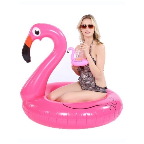 Пляжный надувной круг Розовый Фламинго, 120 см